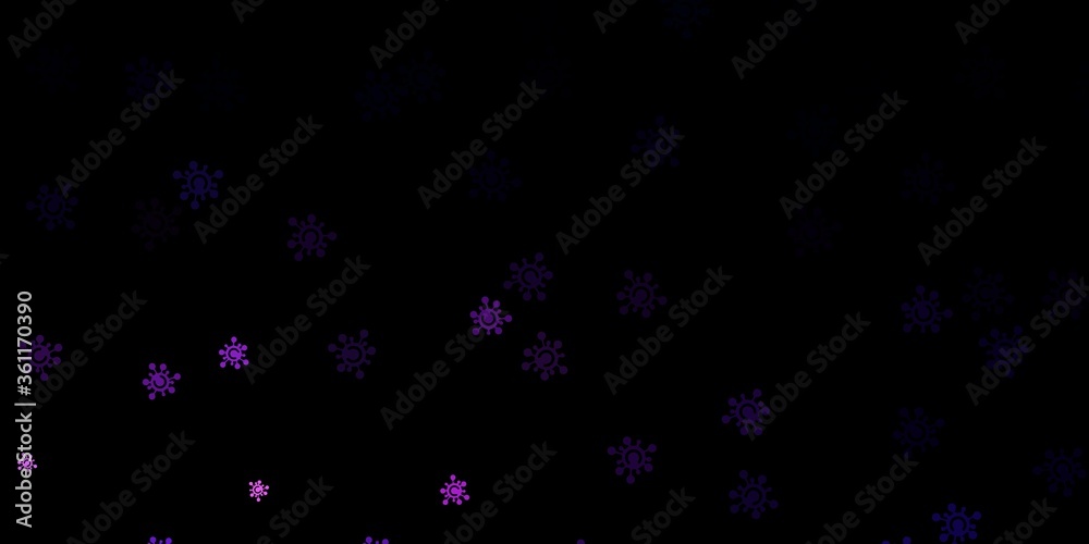 Dark purple vector backdrop with virus symbols. Dark purple vector backdrop with virus symbols.