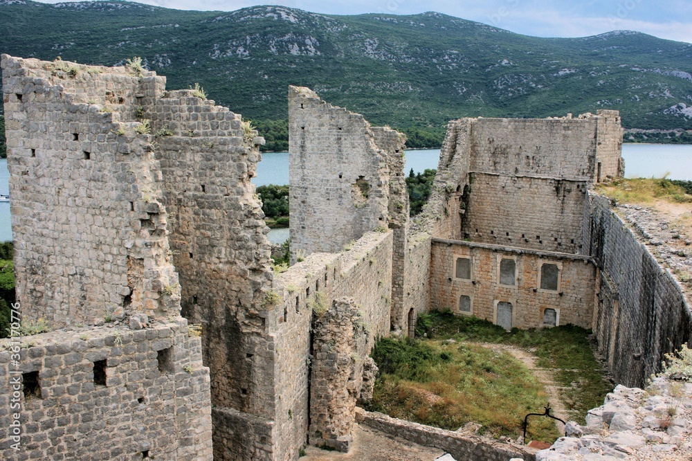ruin in Mali Ston, Croatia