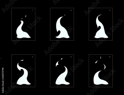 Explosion Smoke effect. Explosion Animation effect. Animation Sprite sheet for games, cartoon or animation. vector style animation effect 1301.