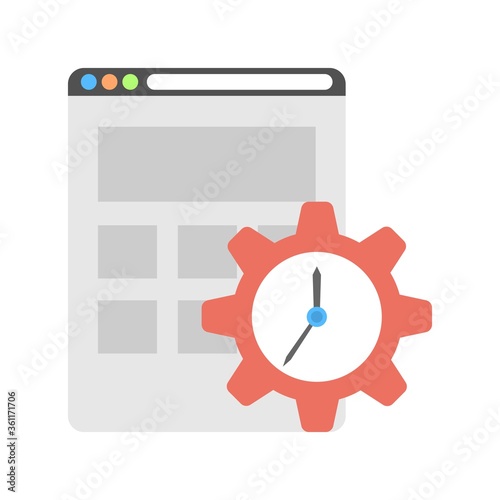 Browser history management icon illustration. Website session settings sign.