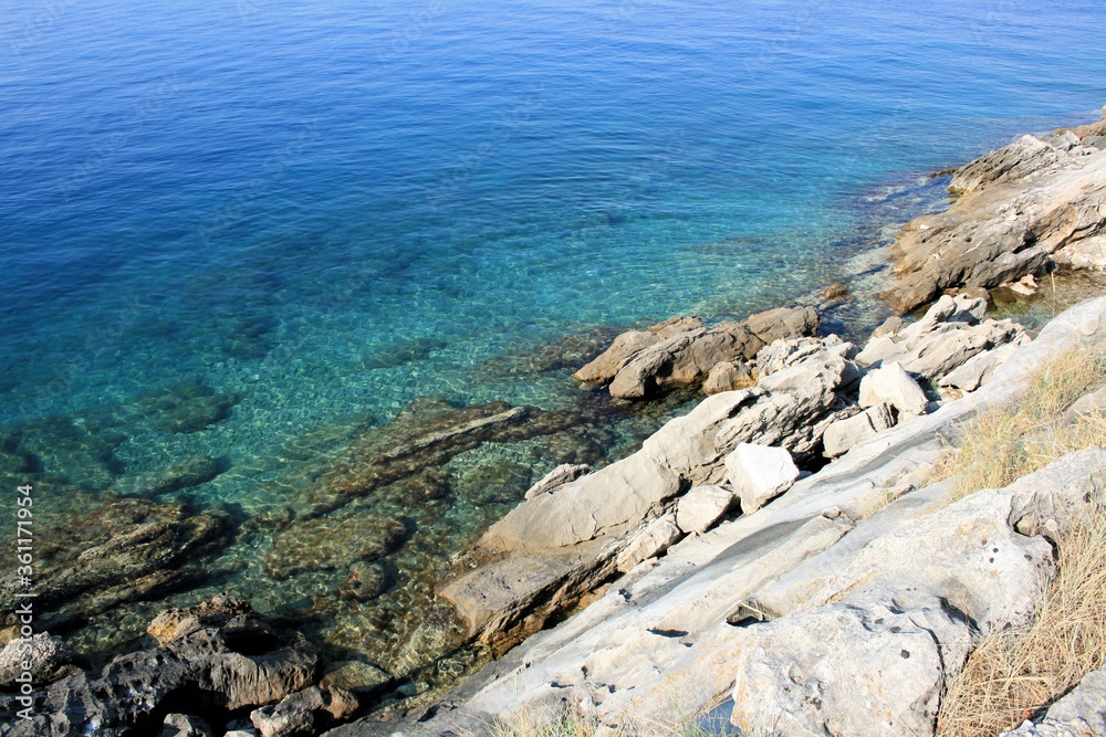 blue sea in Trpanj, Peljesac, Croatia
