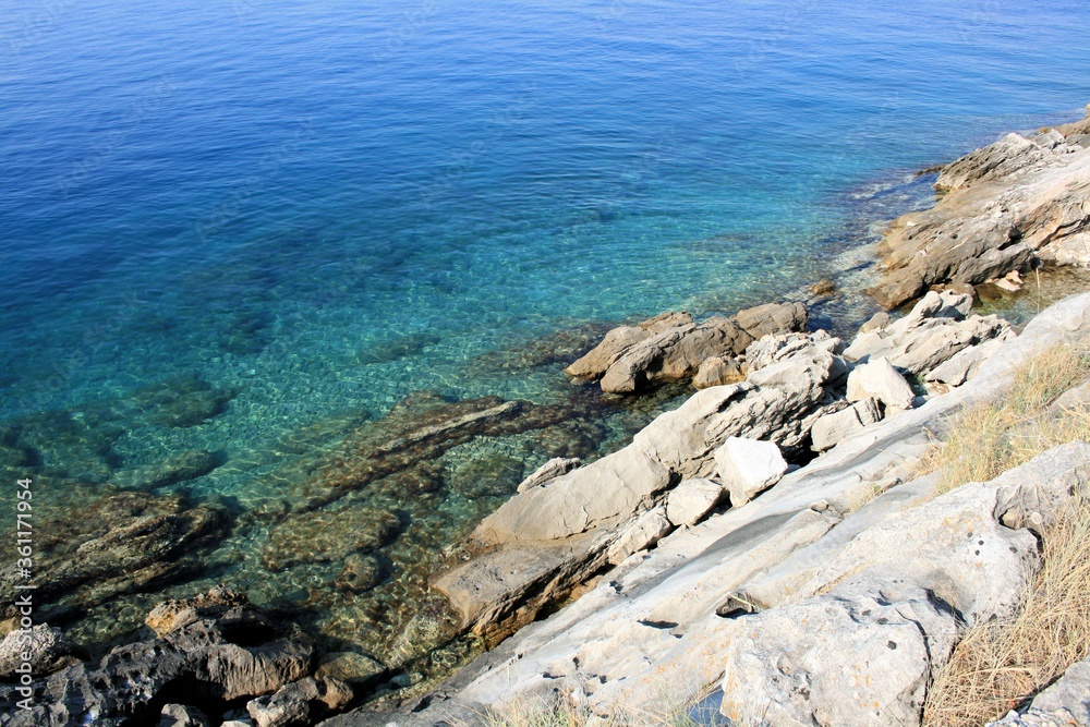 blue sea in Trpanj, Peljesac, Croatia blue sea in Trpanj, Peljesac, Croatia