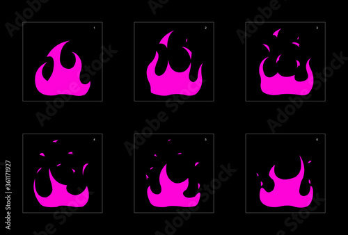Poison explosion effect. Explosion Animation effect. Animation Sprite sheet for games, cartoon or animation. vector style animation effect 1324.