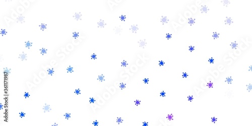 Light pink, blue vector texture with disease symbols.