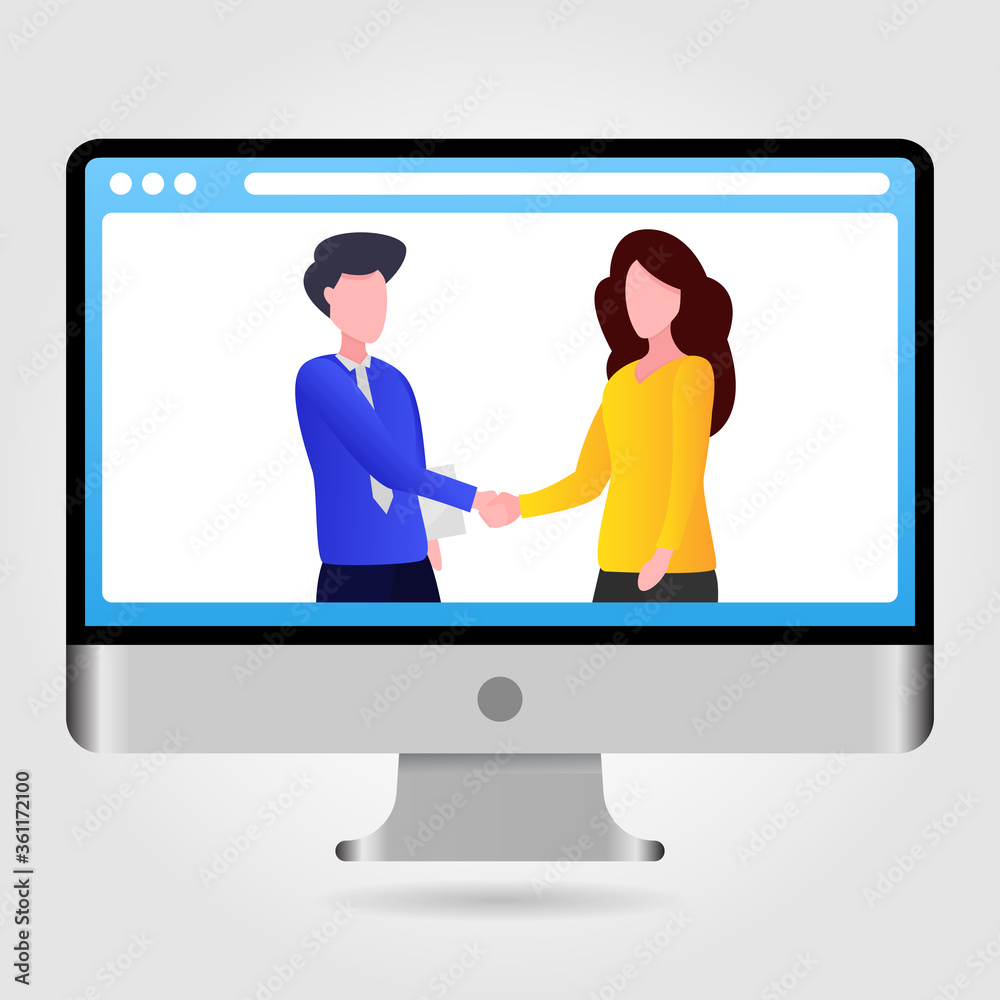 Illustration of two people shaking hands Illustration of two people shaking hands