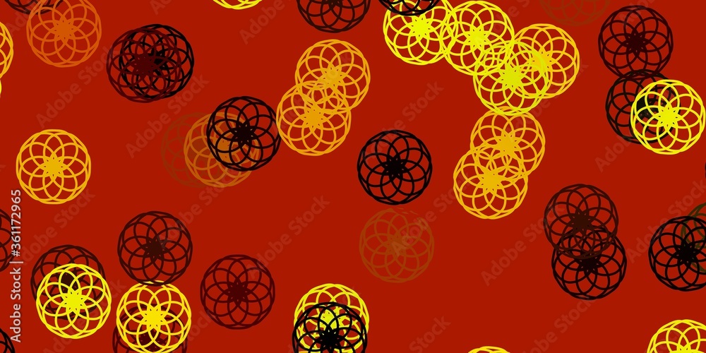 Light Red, Yellow vector texture with disks. Light Red, Yellow vector texture with disks.