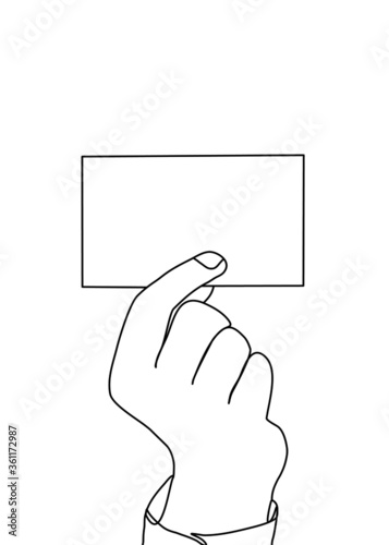 Drawing line, Hands held paper