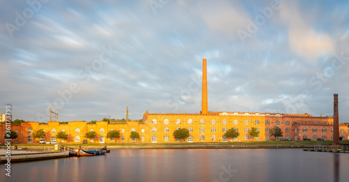 Ceramics and pottery factory in Aveiro at sunset
