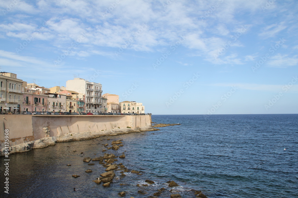 view of the sea in the Sicily, Siracuse