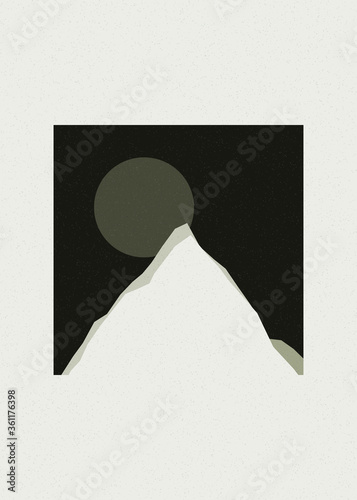 Jade Green color Mountains rocks silhouette art logo design illustration