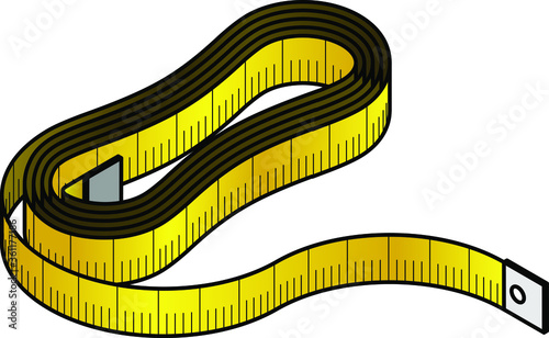 A coil of yellow tailor/dressmaker's measuring tape.