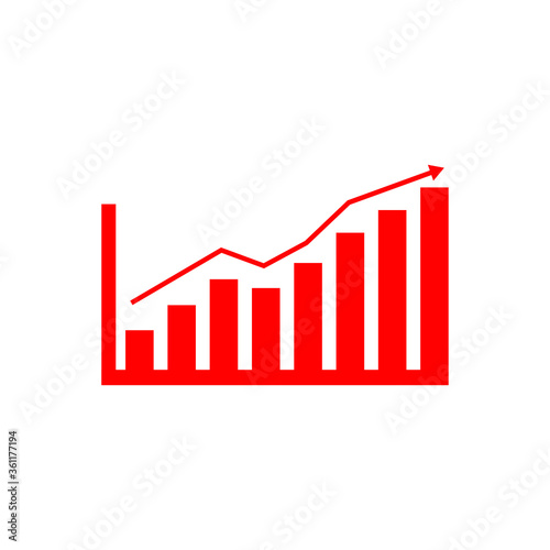 Economy growth chart, vector illustration, business, economy 
