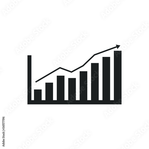 economy growth icon, dianrama on white background, vector illustration 