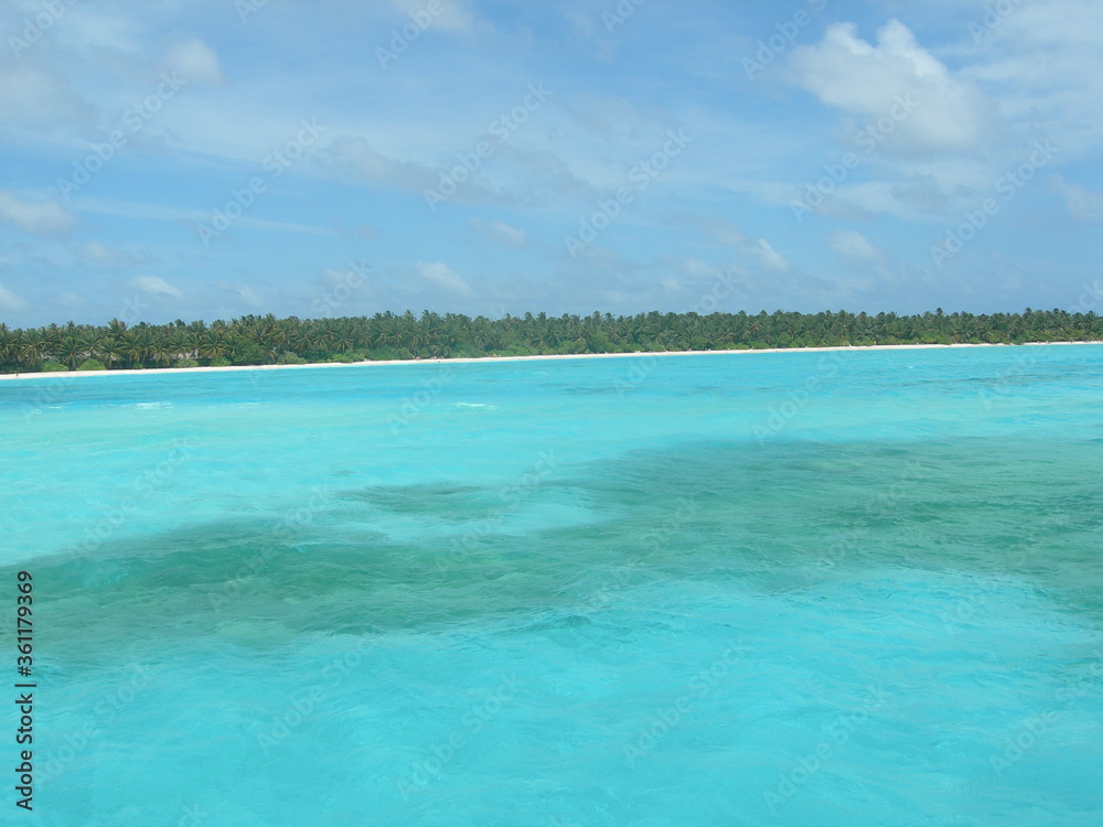 tropical beach with turquoise water