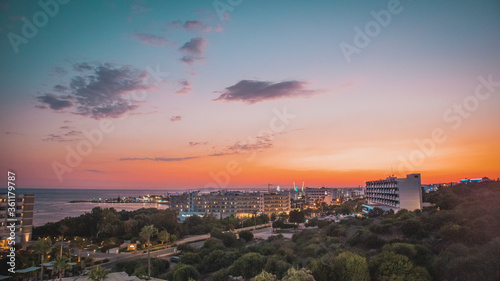 sunrise over the city