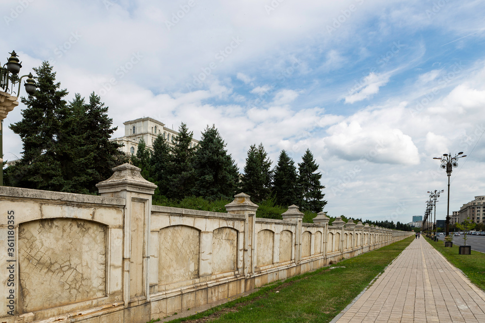 Fototapeta premium Bucharest, Romania, 7,2019: in southern Romania, it is the capital and the commercial center of the country
