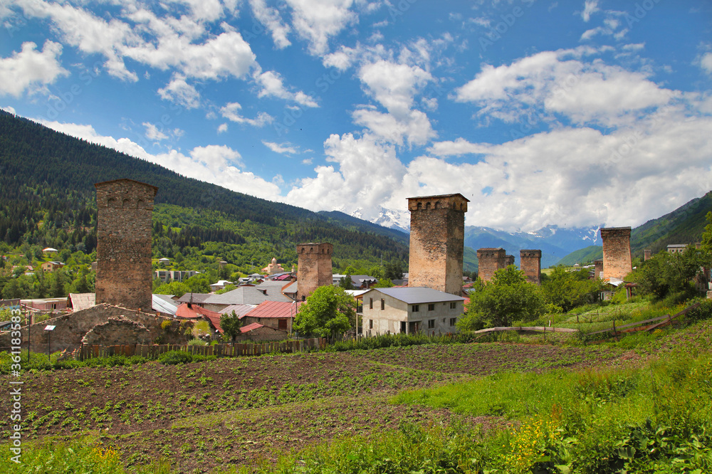 Ancient Svan towers stand as guardians of the mountains
