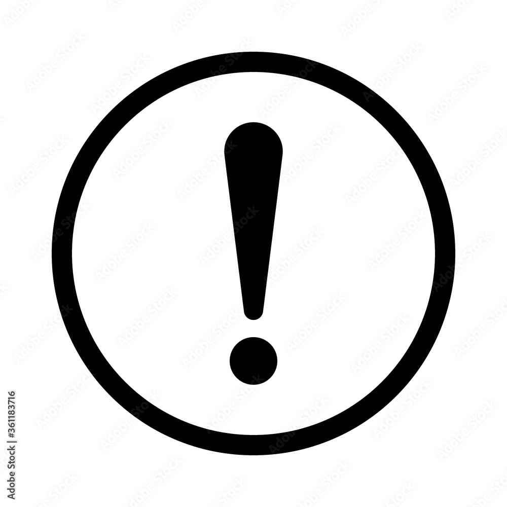 Exclamation mark, sign in circle. Exclamation point, warning and attention icon. Notice warn. Vector Exclamation mark, sign in circle. Exclamation point, warning and attention icon. Notice warn. Vector