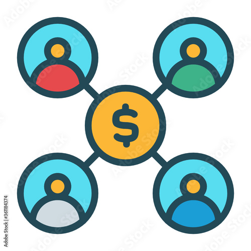 Shareholder Concept, Company Partners Vector Color Icon Design, Business and Finance Symbol on white background  