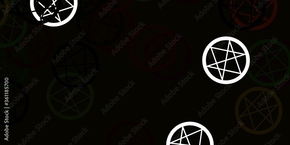 Light Green, Red vector background with occult symbols. Light Green, Red vector background with occult symbols.