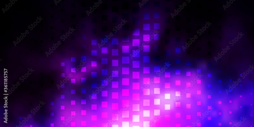 Dark Purple vector template in rectangles. Colorful illustration with gradient rectangles and squares. Template for cellphones.