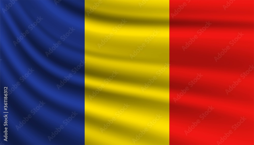 Flag of Romania background template.