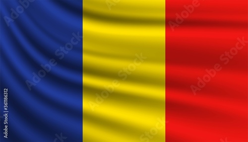 Flag of Romania background template.