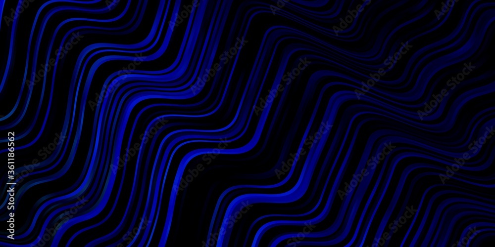 Dark Blue, Green vector background with curved lines. Colorful abstract illustration with gradient curves. Pattern for websites, landing pages.