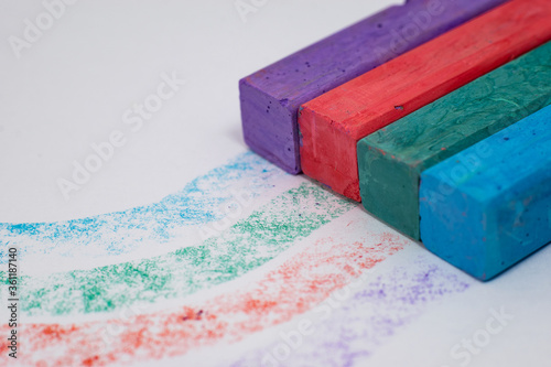 Colorful Rainbow Row of Chalk