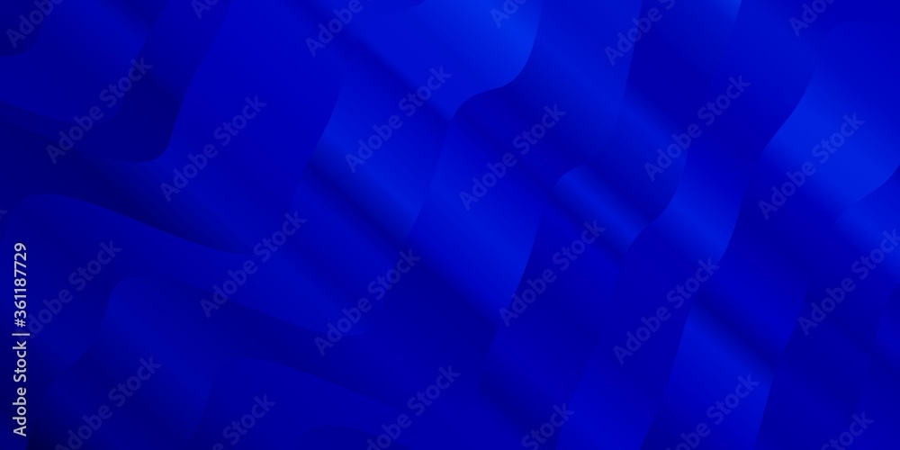 Obraz premium Light BLUE vector background with lines. Colorful geometric sample with gradient curves. Best design for your ad, poster, banner.
