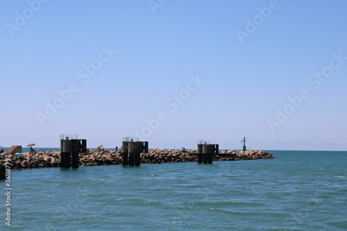 old boat on the sea