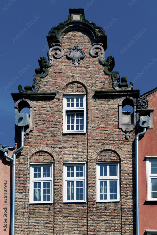 An ornate historic townhouse, Gdańsk, Poland