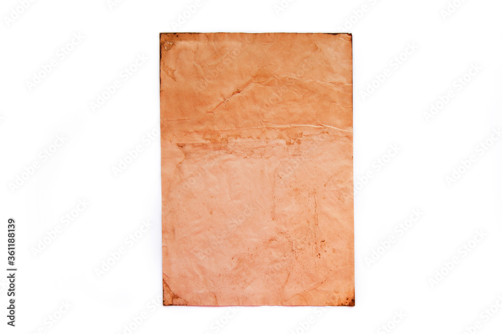mock up old paper isolated on a white background