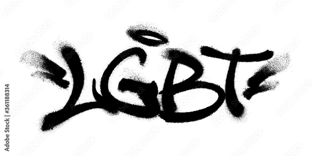 Sprayed LGBT font with overspray in black over white. Vector illustration. Sprayed LGBT font with overspray in black over white. Vector illustration.