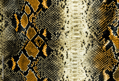 leather surface with python skin texture. Snake skin pattern in background original skin photo