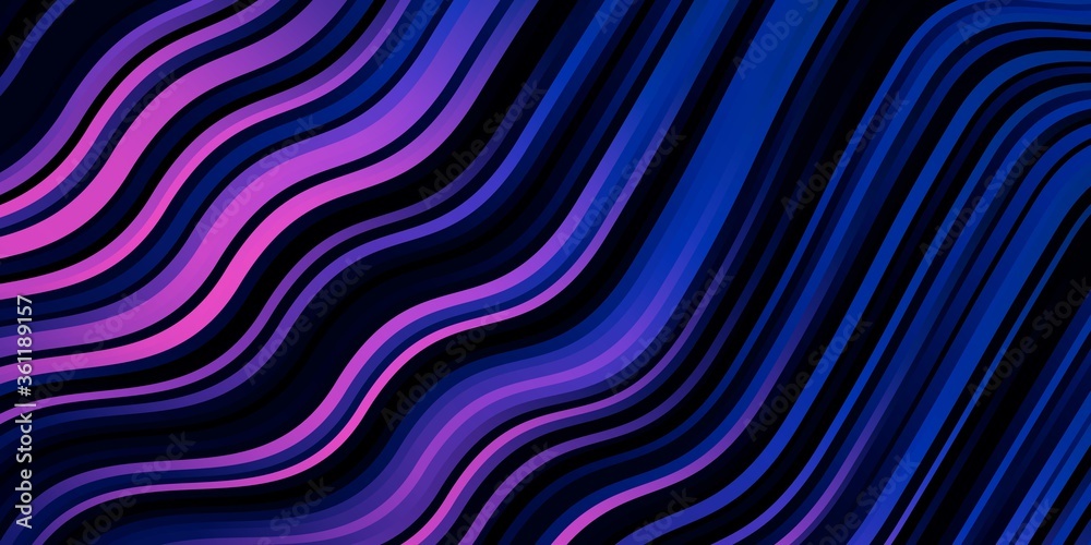 Dark Pink, Blue vector background with bent lines. Colorful illustration in circular style with lines. Smart design for your promotions. Dark Pink, Blue vector background with bent lines. Colorful illustration in circular style with lines. Smart design for your promotions.