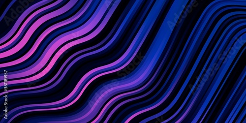 Dark Pink, Blue vector background with bent lines. Colorful illustration in circular style with lines. Smart design for your promotions.