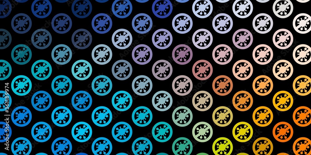 Dark Blue, Yellow vector backdrop with virus symbols. Dark Blue, Yellow vector backdrop with virus symbols.