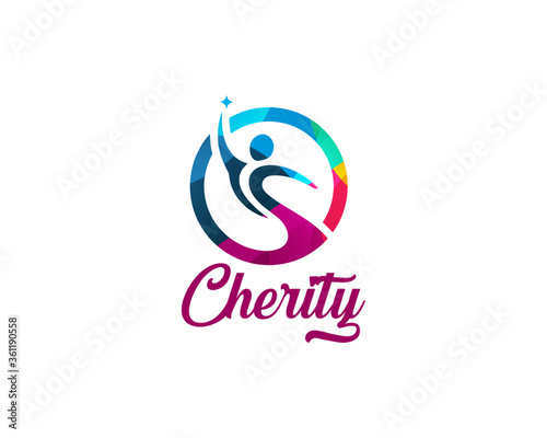 colorful charity logo design design