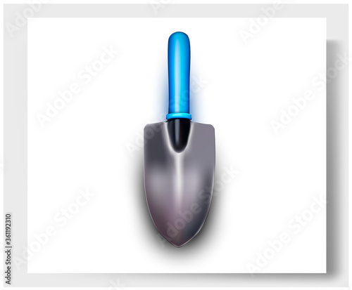 3 d. Realistic Vector Trowel - agricultural garden tool.