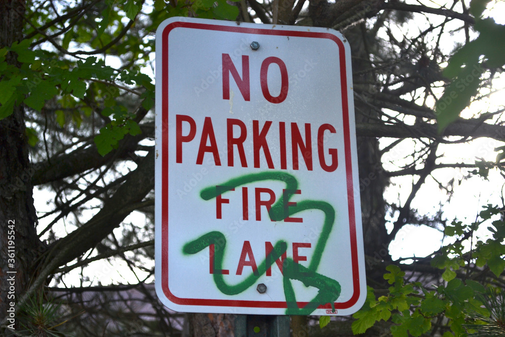 No Parking Fire Lane Signage Outdoors No Parking Fire Lane Signage Outdoors