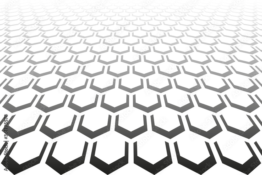 Abstract geometric hexagons pattern. Diminishing perspective. Abstract geometric hexagons pattern. Diminishing perspective.