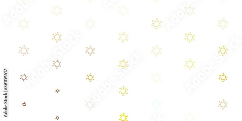 Light Blue, Yellow vector pattern with coronavirus elements.