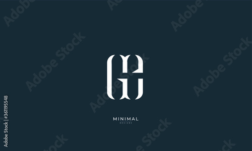 Alphabet letter icon logo GE