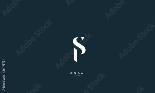 Alphabet letter icon logo PS or SP photo