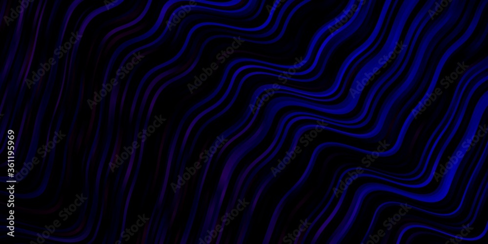 Dark Pink, Blue vector backdrop with curves. Bright illustration with gradient circular arcs. Best design for your ad, poster, banner.