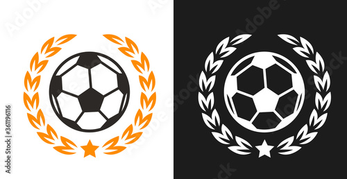 Logo  badge or label for football sport. Design templates emblem for soccer match  tournament  championship. Minimalistic vector illustration.