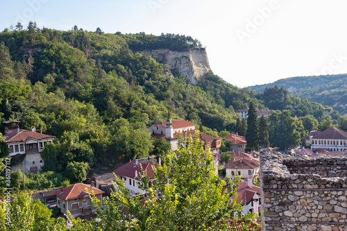 street and old houses in historical town of Melnik, Bulgaria