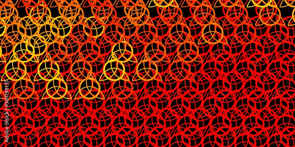 Dark Red, Yellow vector texture with religion symbols.
