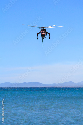 Helikopter staży pożarnej w Grecji